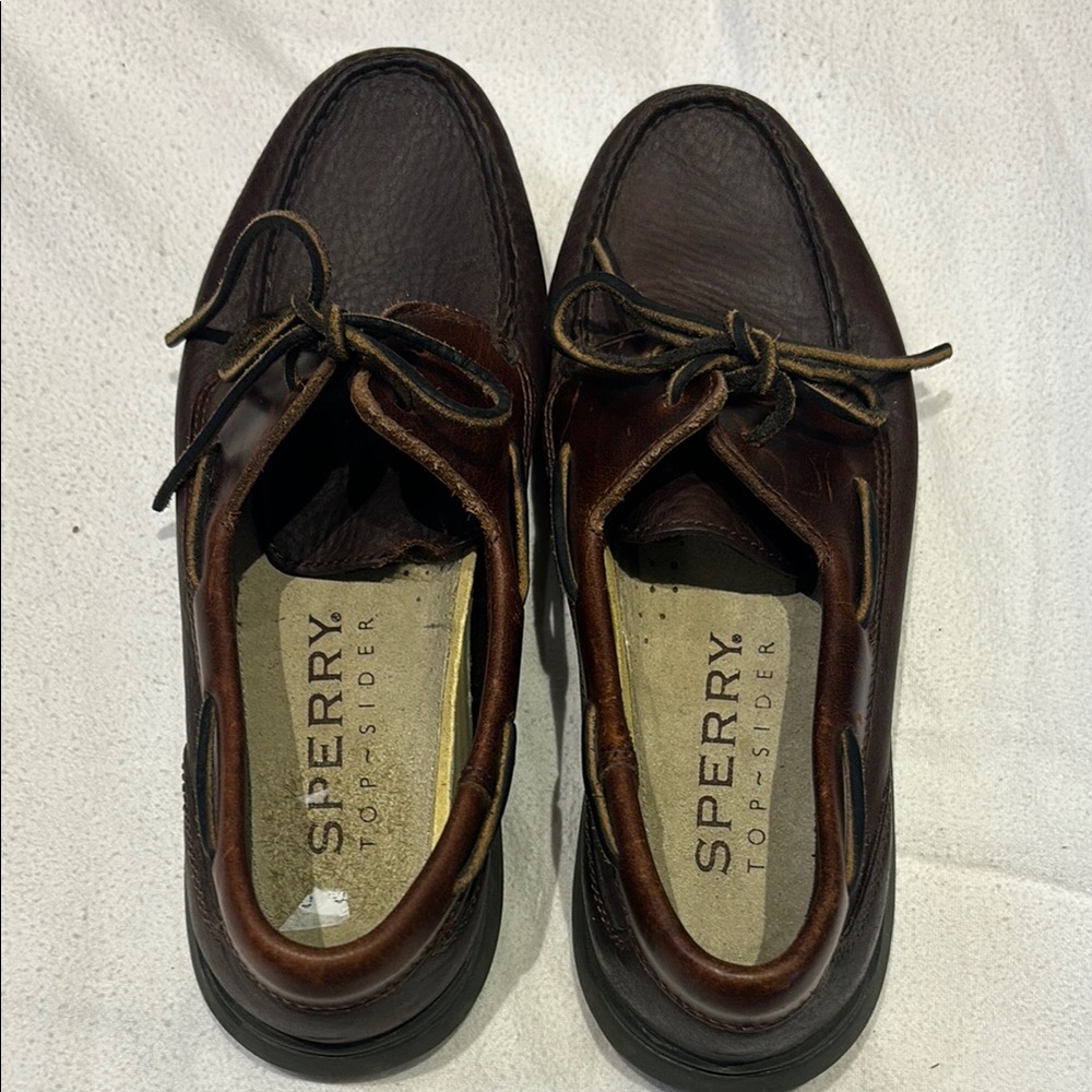 Sperry Top Slider Leather Deck Shoe Loafer Flat Size 9